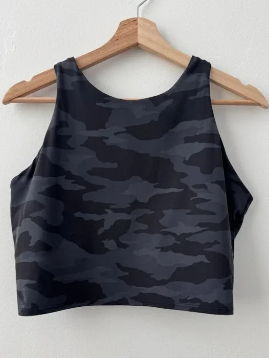 Athleta Conscious Crop D-DD+ Tank Black Camo Athleisure XL - Picture 3 of 7